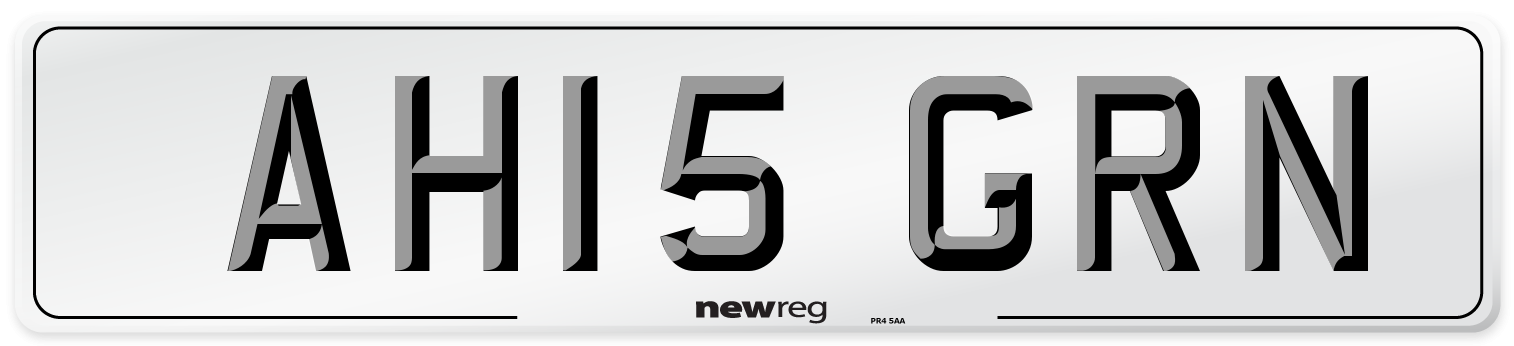 AH15 GRN Number Plate from New Reg